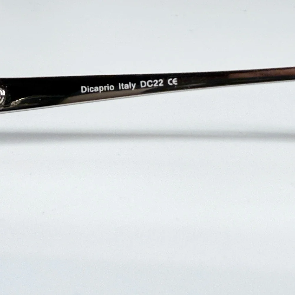Dicaprio Italy DC22 Silver Rectangular Half Rim Eyeglasses‎ Frames 50-19-140